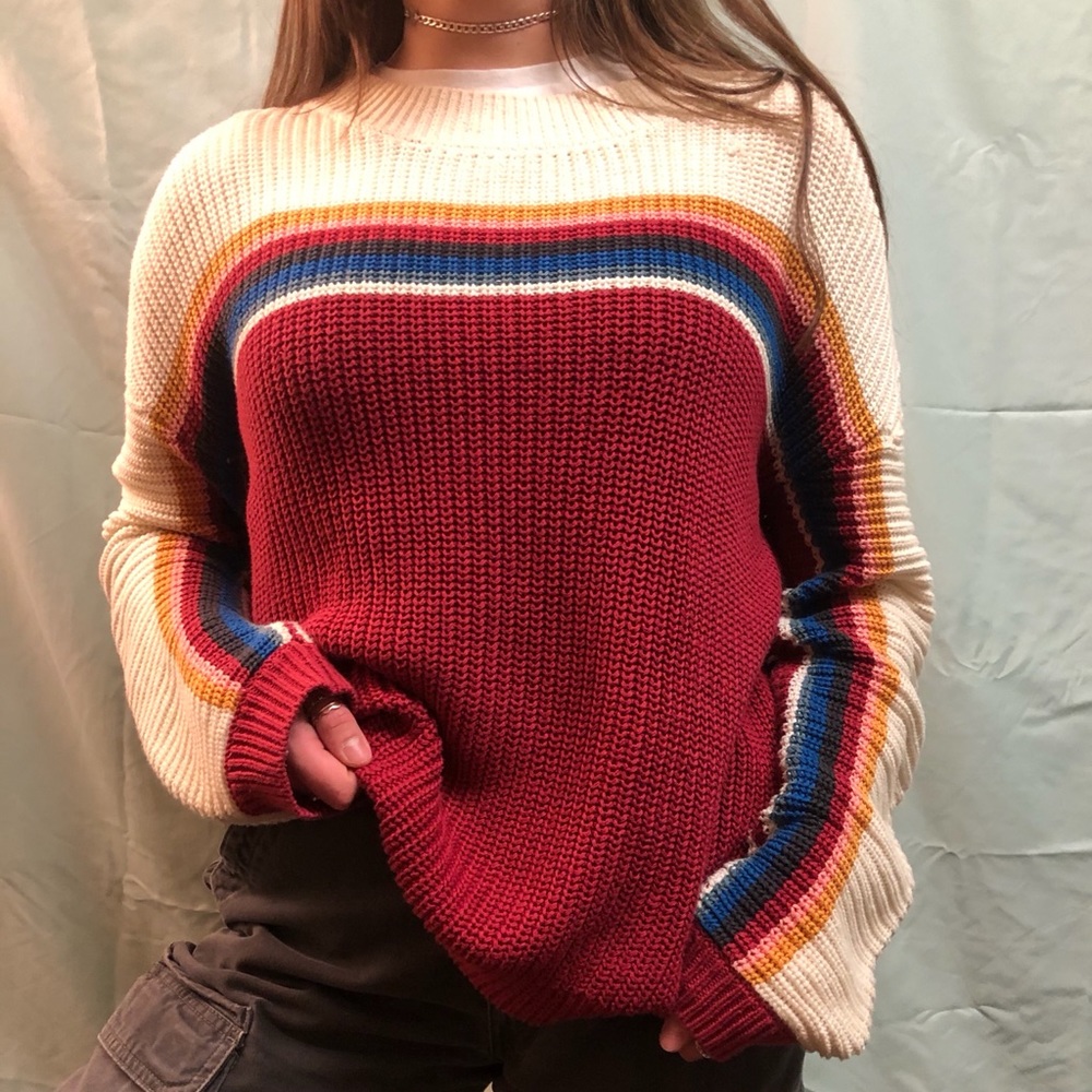 Oversized rainbow sweater